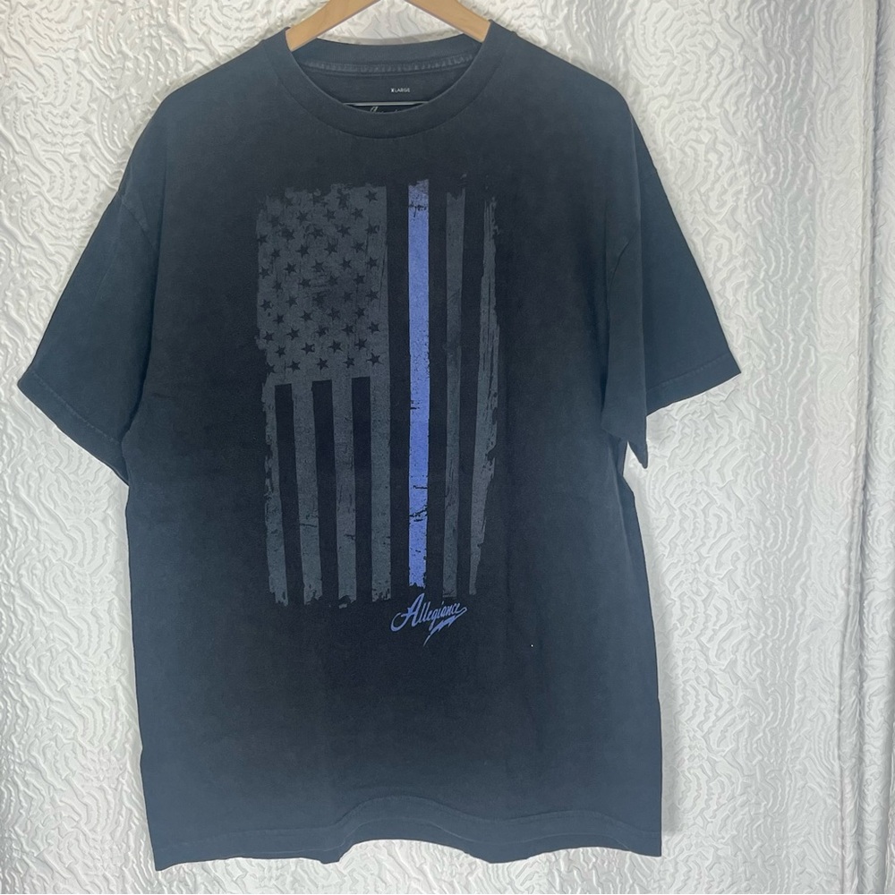 ALLEGIANCE Thin Blue Line Black Short Sleeve Tee
